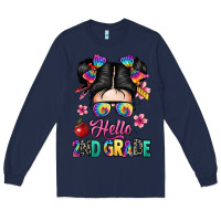 Navy hello second grade kid Long Sleeve Tee - texasbilliewilder