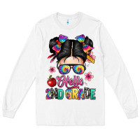 White hello second grade kid Long Sleeve Tee - texasbilliewilder