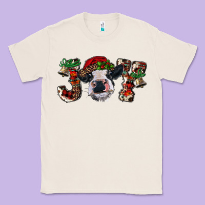 Christmas Joy With Heifer Cow Classic Tee Designed By Ranaportraitstore