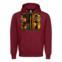 Burgundy juneteenth tumbler Zipper Hoodie - HRA Design Shop