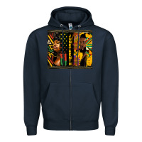 Navy juneteenth tumbler Zipper Hoodie - HRA Design Shop