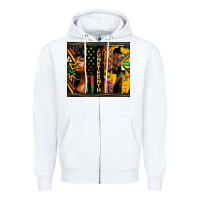 White juneteenth tumbler Zipper Hoodie - HRA Design Shop