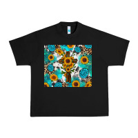 Black sunflower cross cowhide gemstones Urban Heavy Tee - RanaPortraitStore