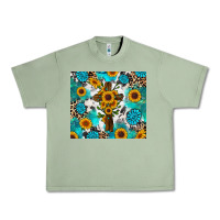 Oil Green sunflower cross cowhide gemstones Urban Heavy Tee - RanaPortraitStore