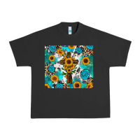 Pigment Black sunflower cross cowhide gemstones Urban Heavy Tee - RanaPortraitStore
