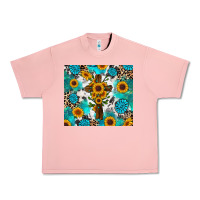 Salmon sunflower cross cowhide gemstones Urban Heavy Tee - RanaPortraitStore