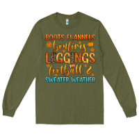 Army Green boots flannels bonfires leggins football Long Sleeve Tee - Zillion Design Studio