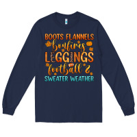 Navy boots flannels bonfires leggins football Long Sleeve Tee - Zillion Design Studio