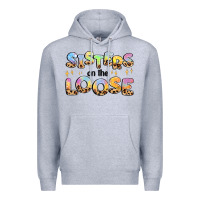 Heather Grey sisters on the loose Premium Hoodie - MaliasSmallBusiness