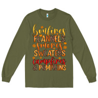 Army Green bonfires flannels s'mores campfires and pumpkins Long Sleeve Tee - Zillion Design Studio