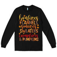 Black bonfires flannels s'mores campfires and pumpkins Long Sleeve Tee - Zillion Design Studio