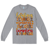 Heather Grey bonfires flannels s'mores campfires and pumpkins Long Sleeve Tee - Zillion Design Studio