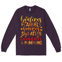 Plum bonfires flannels s'mores campfires and pumpkins Long Sleeve Tee - Zillion Design Studio