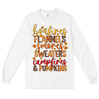 White bonfires flannels s'mores campfires and pumpkins Long Sleeve Tee - Zillion Design Studio