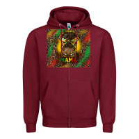 Burgundy juneteenth afro bun mama tumbler Zipper Hoodie - HRA Design Shop