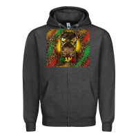 Charcoal Heather juneteenth afro bun mama tumbler Zipper Hoodie - HRA Design Shop