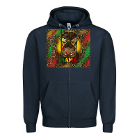 Navy juneteenth afro bun mama tumbler Zipper Hoodie - HRA Design Shop