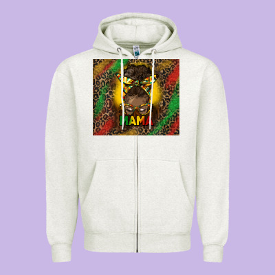 Juneteenth Afro Bun Mama Tumbler Zipper Hoodie Designed By Hra Design Shop