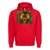 Red juneteenth afro bun mama tumbler Zipper Hoodie - HRA Design Shop