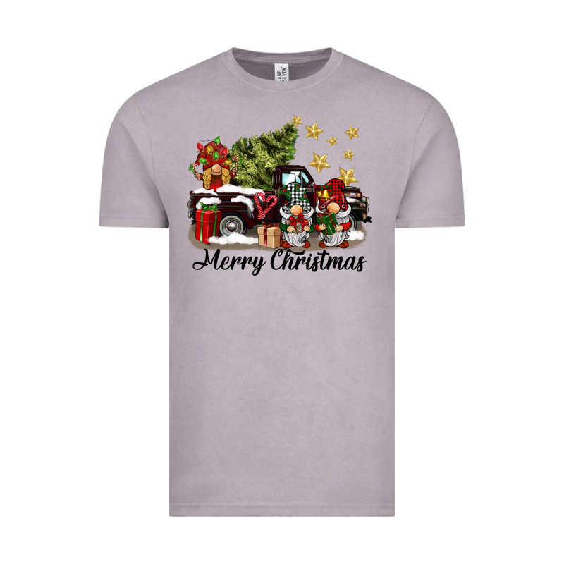 Merry Christmas Gnomes Truck Vintage Tee by BarkalooDesign | Teevron