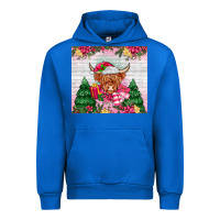 Cobalt pink christmas cow Urban Hoodie - MaliasSmallBusiness