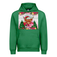 Emerald pink christmas cow Urban Hoodie - MaliasSmallBusiness