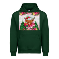 Forest Green pink christmas cow Urban Hoodie - MaliasSmallBusiness
