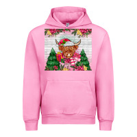 Fuchsia Pink pink christmas cow Urban Hoodie - MaliasSmallBusiness
