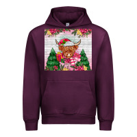 Mauve Wine pink christmas cow Urban Hoodie - MaliasSmallBusiness