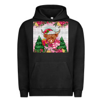 Pigment Black pink christmas cow Urban Hoodie - MaliasSmallBusiness