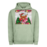 Pigment Oil Green pink christmas cow Urban Hoodie - MaliasSmallBusiness