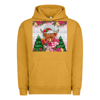 Pigment Peanut Butter pink christmas cow Urban Hoodie - MaliasSmallBusiness