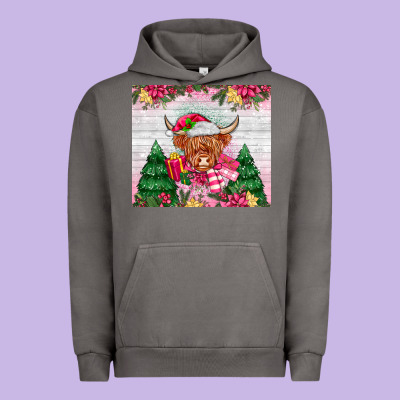 Pink Christmas Cow Urban Hoodie Designed By Maliassmallbusiness