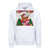 White pink christmas cow Urban Hoodie - MaliasSmallBusiness