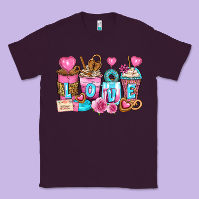 Valentine's Day Coffee Cups Classic Tee Designed By Zillion Design Studio