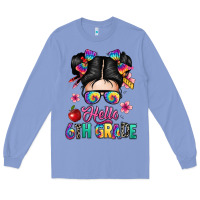 Colony Blue hello sixth grade kid Long Sleeve Tee - texasbilliewilder