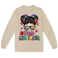 Mushroom hello sixth grade kid Long Sleeve Tee - texasbilliewilder