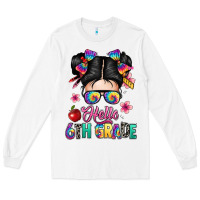 White hello sixth grade kid Long Sleeve Tee - texasbilliewilder