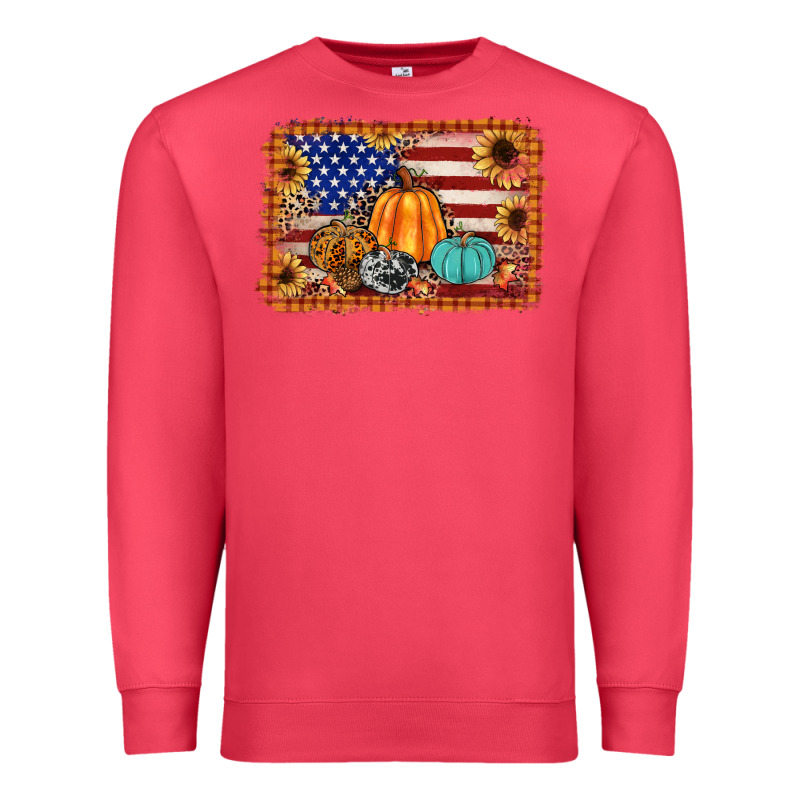 American Flag Fall Backgraund Premium Sweatshirt by JahusDesignShop | Teevron