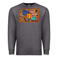 Charcoal Heather american flag fall backgraund Premium Sweatshirt - JahusDesignShop