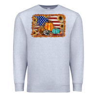 Heather Grey american flag fall backgraund Premium Sweatshirt - JahusDesignShop