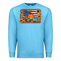 Ocean Blue american flag fall backgraund Premium Sweatshirt - JahusDesignShop
