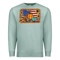 Seafoam american flag fall backgraund Premium Sweatshirt - JahusDesignShop