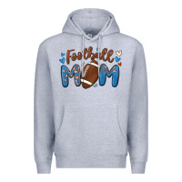 Heather Grey football mom Premium Hoodie - MaliasSmallBusiness