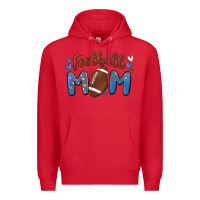 Red football mom Premium Hoodie - MaliasSmallBusiness