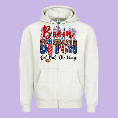 Boom Bitch Get Out The Way Zipper Hoodie Designed By Neo Western