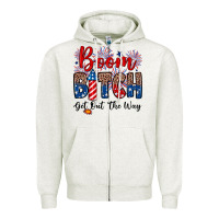 Oatmeal Heather Boom bitch get out the way Zipper Hoodie - Neo Western