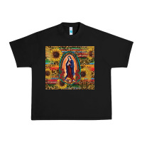 Black sunflower serape lady of guadalupe Urban Heavy Tee - RanaPortraitStore