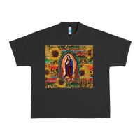 Pigment Black sunflower serape lady of guadalupe Urban Heavy Tee - RanaPortraitStore