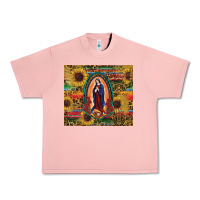 Salmon sunflower serape lady of guadalupe Urban Heavy Tee - RanaPortraitStore